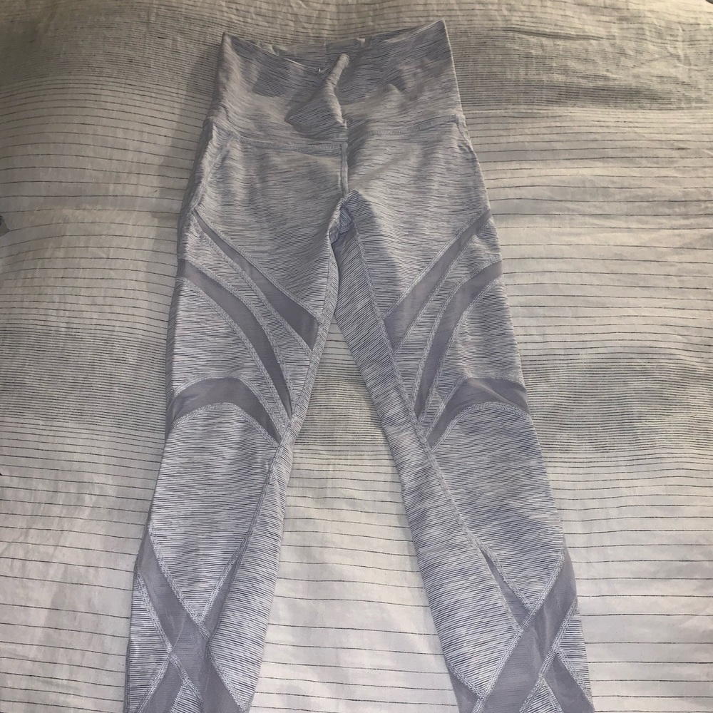 Lululemon Ice White Leggings with Mesh